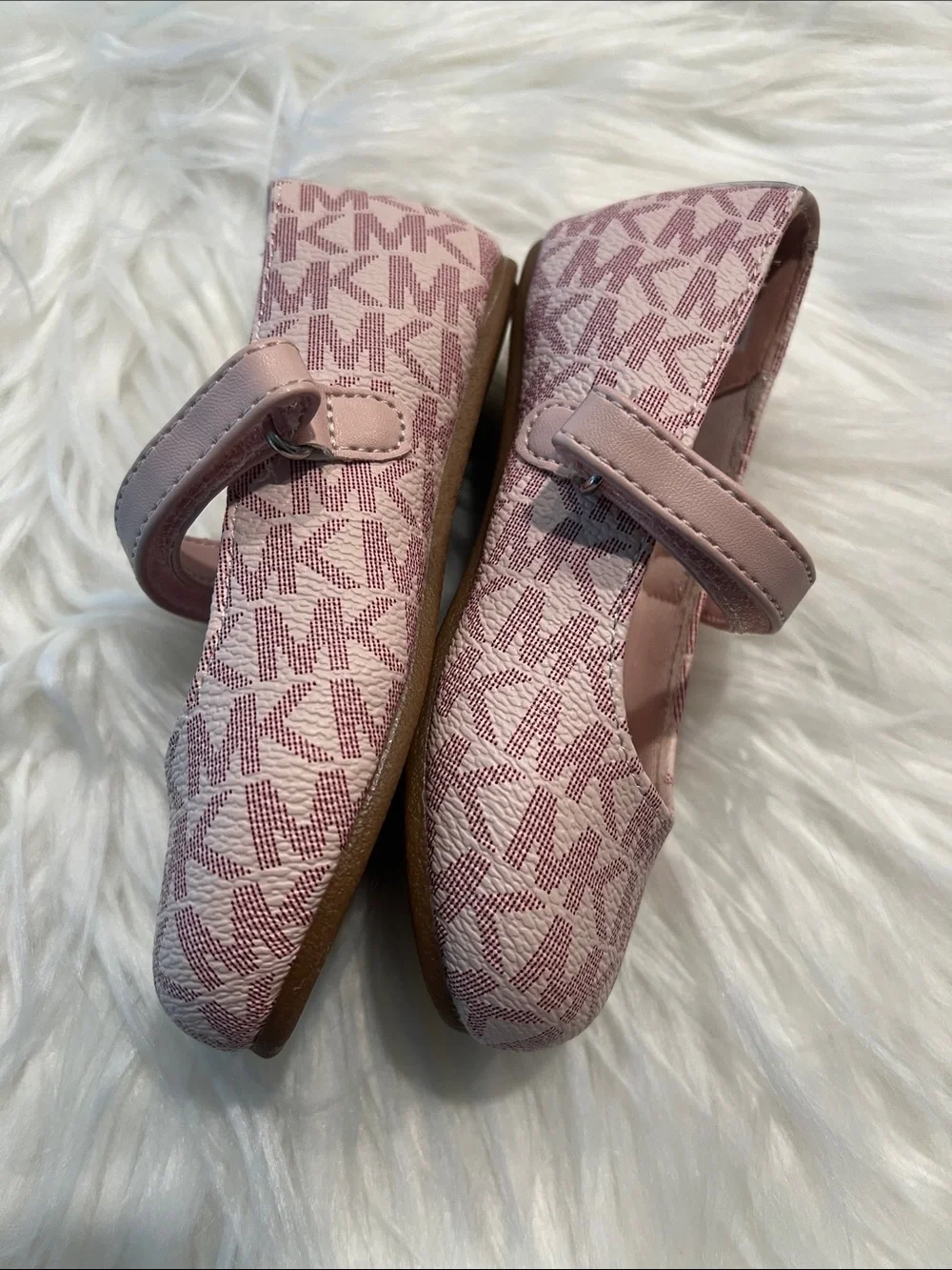 NWOT MICHAEL Michael Kors Girls' Blush Pink Logo Mary Janes size 7